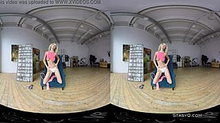 watch this lovely blonde amateur rip off her lingerie and show natural tits in vr?