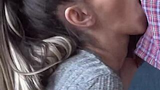 Candie cross on her knees, begging for that facial blowjob?