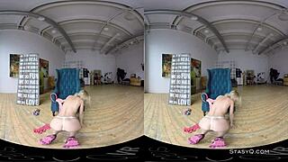 watch this lovely blonde amateur rip off her lingerie and show natural tits in vr?