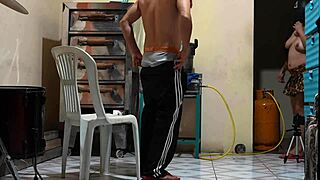 Bakery woman seduces neighbor for Halloween fun while husband’s away