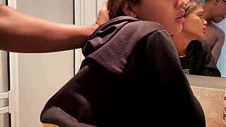 hell yeah! 18-year-old latina banging in bathroom with black stud