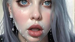 ever seen 100 ai facials in anime hentai blowbang style?