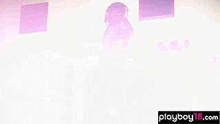 Amateur Big-Boobed Blonde Besties Perform Sensual Striptease in Ripped Clothes