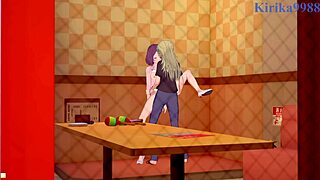 rin toyama and ko yagami in wild lesbian and futanari hentai.