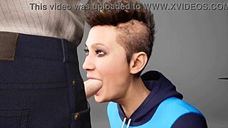 Deepthroat Quick Blowjob in 3D Porn Anime Hentai Animation Trailer with Gagging and Choking?