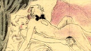 vintage erotic illustration antique cartoon anime hentai retro