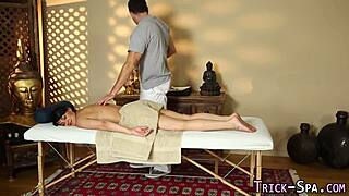 wanna join this cummy babe getting massaged and banged hard?