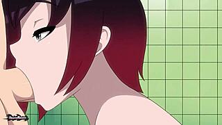 Yo, Ruby's workout in the showers gets steamy in full animation. This hentai creampie scene is unreal hot.