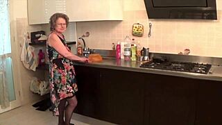 italian slutty old aunt gets pounded by young stud in hardcore.