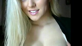 Blonde russian bitch on webcam shows her big tits and ass with passion