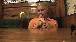 teen in braces rubbing her small tits in public, damn little summer is wild!