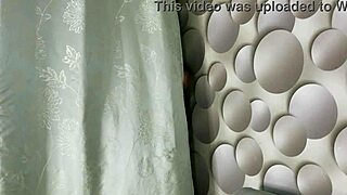 stepsister playing with dildo while i hide behind the curtain 😏