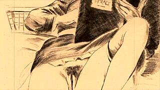 Vintage erotic drawings bring retro fantasies to life.