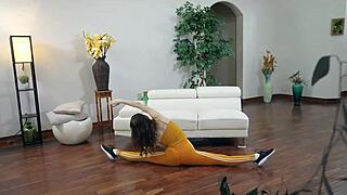 Step-sister gives a hot yoga lesson with a happy ending