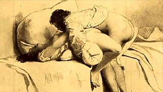 vintage erotic cartoon anime hentai comic illustration from retro era