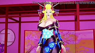 Nefertari Vivi and Black Maria engage in intense sex with creampie in One Piece hentai