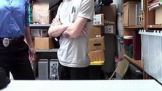 Caught Stealing, Guy Submits to Female Officer's Control