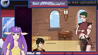 Avatar the last airbender four elements trainer part 23 blowjob from a guard with big tits and facial