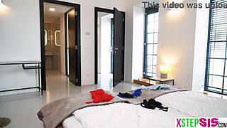 Busty European stepsis catches stepbro sniffing her panties. She sits on his face for payback!