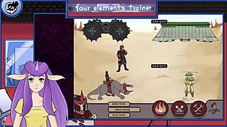 Avatar the last airbender four elements trainer part 23 blowjob from a guard with big tits and facial