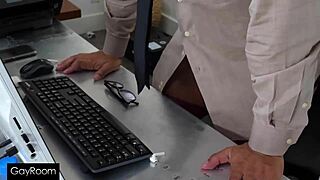 gamer stepson rides stepdad's black cock in wild assplay