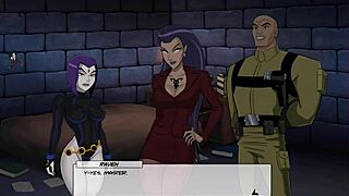 DC comics hentai esittelee blondin ja punatukan isolla tisseillä tanssimassa ja käsityöllä johtuen orgasmiin