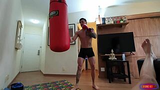 Athletic Brazilian Bodybuilder Pounds Cute Latina's Big Ass Pussy With His Huge Cock