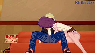 rin toyama and ko yagami in wild lesbian and futanari hentai.