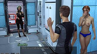 Red haired step sister showers in Stranded in Space 7 with huge tits 😍