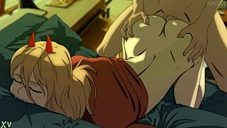 Power and Denji engage in intense licking and cock sucking with monster dick