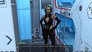 Red haired step sister showers in Stranded in Space 7 with huge tits 😍