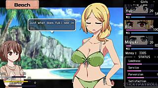 Blonde step-sister with big tits enjoys intense pussy action in hentai game