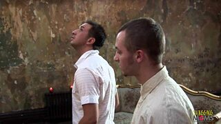 Two gorgeous ghosts fuck these guys in cowgirl and blowjob.