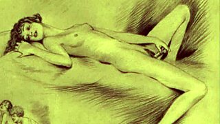 Vintage Erotic Illustration Brings Retro Anime Charm to Life. A Must-See Classic!