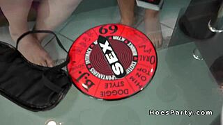 foursome amateur party with hardcore banging after card game night