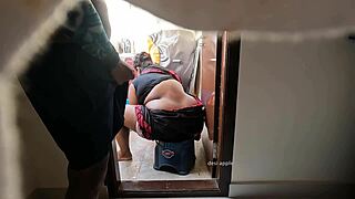 Dude, this young boy’s jerking off right in front of Andhra maid Swathy, so bold!