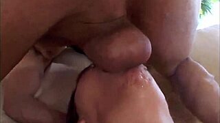 Two busty babes in foursome orgy get facial cumshots