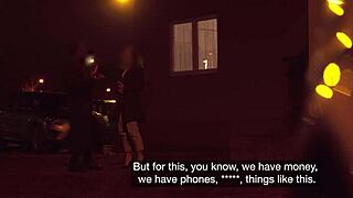 Waitress takes a break and gets picked up in a van.