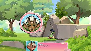 omg, this horny young female orc is face-sitting a lucky boy in a wild game!