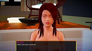 In the family home, a redhead bends over for doggystyle with a monster cock, her small tits bouncing.