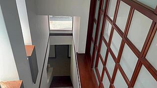 fucking my real estate client on the stairs while his fiancée checks the kitchen