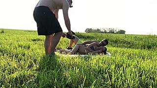 russian skinny babe fucks hard in backroom