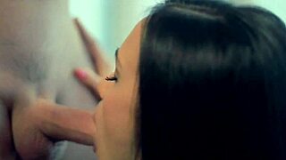 The experienced brunette milf delivers an awesome CFNM blowjob and handjob. She teases with her skills.