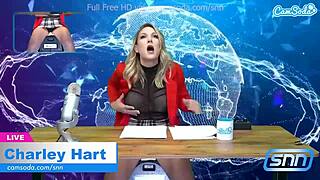 Camsoda - Hot MILF Masturbates and Rides Sybian During News Broadcast
