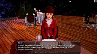 in harem hotel, the milf deepthroats big cock while masturbating in public