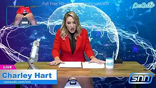 Camsoda - Hot MILF Masturbates and Rides Sybian During News Broadcast