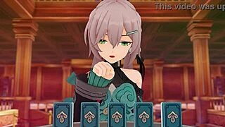 qingque battles jing yuan in wild anime hentai action