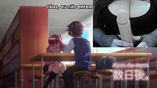 In Hatsukoi Jikan episode 1, Ivy cosplays as a nerd with huge tits in this hentai scene.