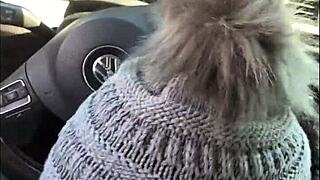 Snowboarder girl gives amazing blowjob with gagging and cumshot!