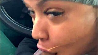 Snowboarder girl gives amazing blowjob with gagging and cumshot!